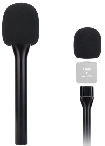SUNMON Mic Handheld Adapter with Foam Set for Rode Wireless Pro/GO/GO II/ME, Handheld Wireless Mic Holder for Rhode Wireless ME Interview Microphone Adapter for Rhode