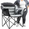 Meulbaty 200KG Belastbar Casual Faltstuhl/Mondstuhl, Leicht Campingstuhl Klappbar mit Seitentaschen, Outdoor Tragbar Faltbar Stuhl für Camping/Garten/Festival/Angeln/Strand