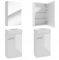 .Deftrans Waschtisch + Spiegel Badmöbel Set für Gäste Bad WC waschbeckenunterschrank und spiegelschrank Bad 40 x 60 x 21,3 cm weiß Hochglanz - badmöbel Set- Badezimmer waschbecken mit unterschrank