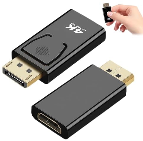 KARELLS Adattatore DisplayPort a HDMI 4K, 2 Pezzi Displayport Maschio HDMI Femmina, Adattatore DisplayPort a HDMI, 4K DP a HDMI Adattatore Displayport, per HDTV, Monitor, Proiettori, Portatili
