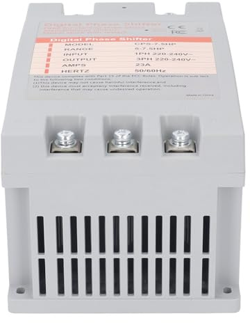 Convertisseur monophasé à triphasé, Convertisseur de Phase Numérique de 7,5 Chevaux monophasé à triphasé Facile à Installer 220-240VAC pour Un Usage Résidentiel et Commercial Léger