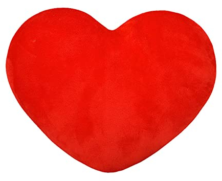 Herzkissen, Herz Kissen Kinderzimmer, Kuschelkissen Kinder Herzform Dekokissen Kopfkissen Kissen Zierkissen, Plüsch Kinderkissen für Kinderzimmer Sofa Dekoration (Rot,40 cm)