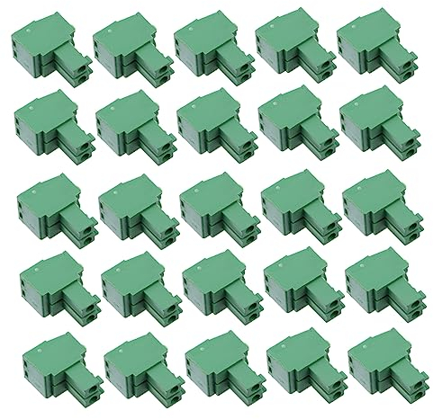 PLAFOPE 50 Stück Terminal Platine Klemmleiste montieren anschlussklemmen klemmbausteine kiloware stoßverbinder Leiterplatten-Klemmleistenstecker Endsteckverbinder Plastik Green