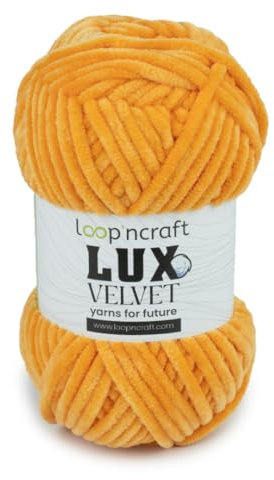 Gomitolo di ciniglia, effetto velluto, per fare amigurumi ad uncinetto, 100 g, 120 metri, filato super morbido per copertine e hobby creativi (Giallo)