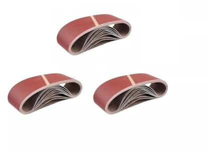 HKB ® 30 Gewebe-Schleifbänder | 75 x 457mm, Körnungen je 40/60/80/120/180 für Bandschleifmaschinen | 30 Stück