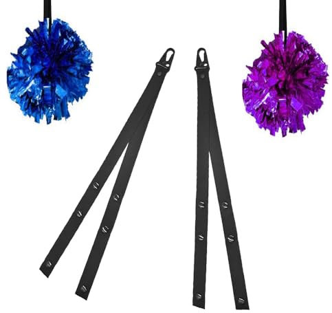 Changyeah schützt Cheerleader-Pom-Poms,2 Stücke perfektes Accessoire für Cheerleader, Cheerleader, Bühne Leistung Druckknopf Dance für Rucksack Cheer, Schwarz