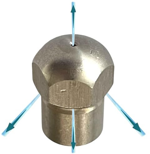 M&M Smartek Buse de nettoyage de canalisations pour Kärcher Kränzle Nilfisk etc. Nettoyeur haute pression 1/8 1/4 – Ressort spirale rotatif rigide (3 buses arrière 1 x avant, 1/4)
