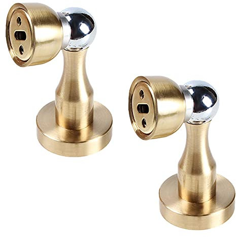 Paracolpi per porte, Fermaporta in ottone con vite nascosta, montato a pavimento o montato a parete, mantiene la porta aperta