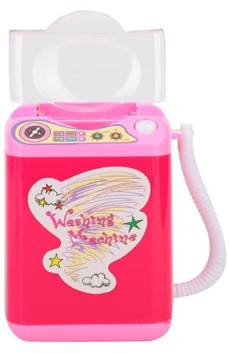 Machine à Laver à Brosses de Maquillage électrique avec Fonction de Déshydratation pour le Nettoyage des Mains adapté au Drainage, Mini-rondelle Rouge à Pinceau Rouge (Rose rouge)