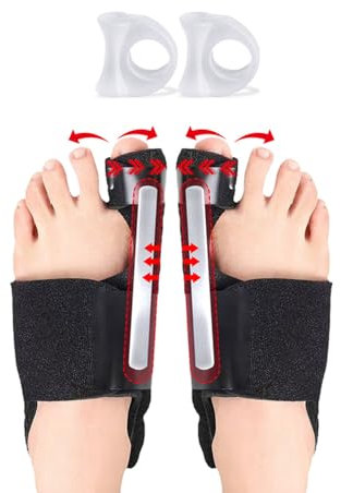 Wuiil 2 Stecche Correttive,2 Separatori per Dita,Alluce Valgo Correttore Separadita,Tutore Alluce Valgo,Distanziatore Alluce Valgo in Silicone,Donna E Uomo Proteggi Dita Piedi,Sollievo Dal Dolore