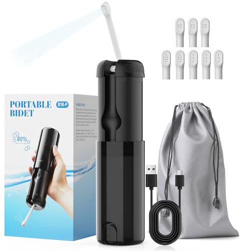 Bidet Portable, 3 Modes De Projection, 250ML Étanchéité IPX7 rechargeable Affichage de puissance LED Extensible pulvérisateur électrique de bidet pour l'hygiène personnelle, le nettoyage et les soins