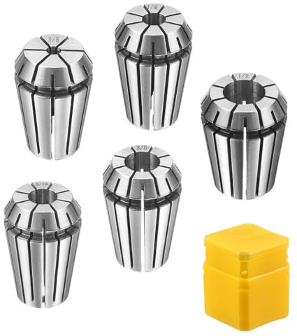 sourcing map 5pcs Spring Collet Chuck ER20 1/8 - 1/2 65Mn Spring Steel Precision Router Collets for CNC Engraving Milling Lathe Tool