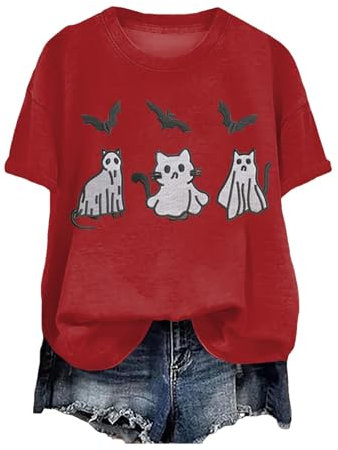 Générique Problème Résolu T Shirt Femme Deguisement Halloween Femme Enceinte T Shirt Humour vamplre Blood Déguisement Vêtements Deguisement Halloween Vetement Tee Shirts Squelette (Red, L)