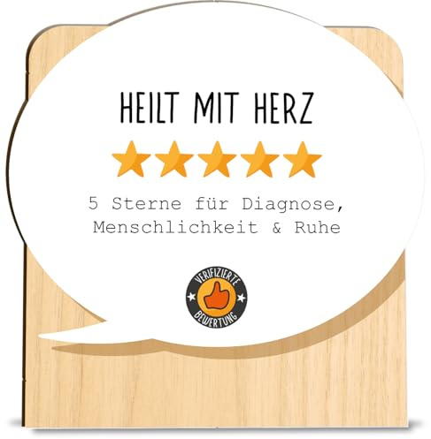 Arzt Karte Bewertung Arzt Holzkarte - Geburtstagskarte mit Umschlag - originelle Karte für Arzt, kleines Präsent für Team und Freunde, Grußkarte Kollegen, Grußkarte fürs Kollegen