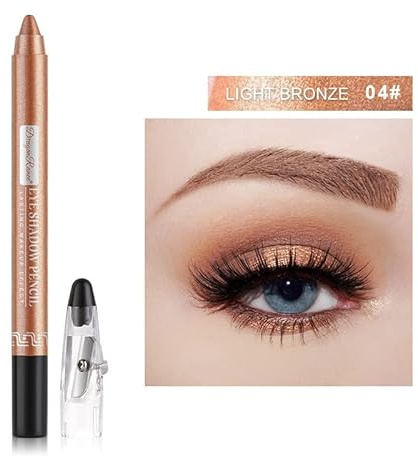 Crayon wasserdicht Eyeshadow Stick, Shimmer Cream Eyeshadow Bleistift, dauerhaft wasserdicht und nicht blühend Pearlescent Eyeliner (4# Perlbraun)