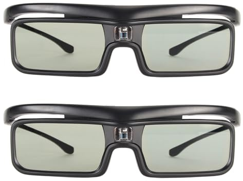 Xiuganpo Occhiali 3D, Otturatore Attivo 3D Ricaricabile Ad Angolo di Visione Largo 178 ° per Home Theater