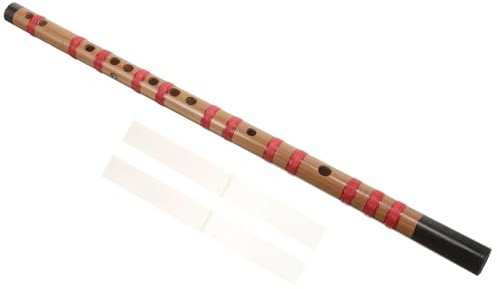 NOLITOY Chinesische Querflöte aus Naturholz für Anfänger Traditionelles Musikinstrument Lange Querflöte aus stabilem Holz Leicht und tragbar Inklusive Dizi Membran für Einsteiger
