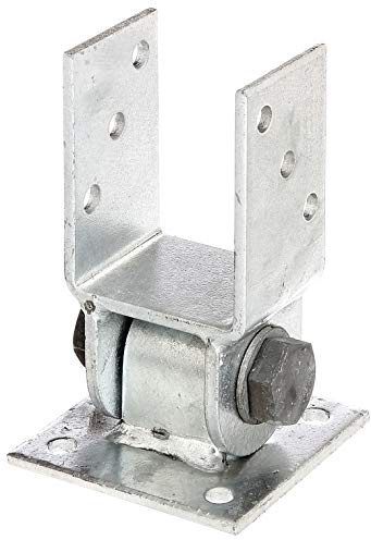 Alberts 208707 Pfostenträger mit beweglichem Oberteil | zum Aufschrauben | feuerverzinkt | lichte Breite 71 mm (Packung mit 6)