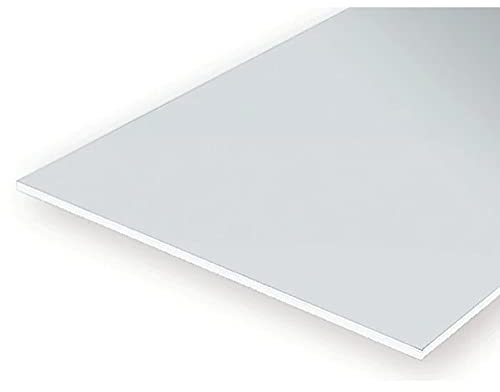 evergreen 9010 Weiße Polystyrolplatte, 150x300x0,25 mm, 4 Stück, Weiß