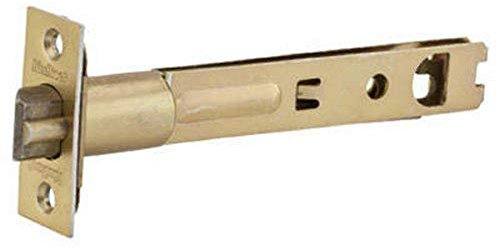 Kwikset 83014-015 3014 US3 Polished Brass Entry Deadlatch CP Security 5-Inch Door Latch, 1 Pack