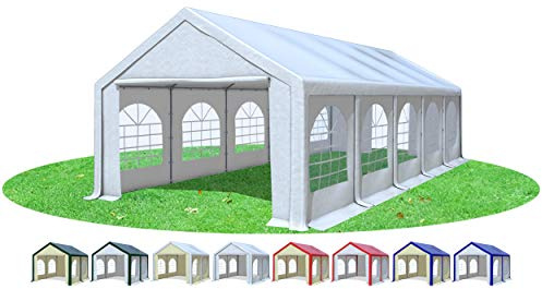 Stabilezelte Partyzelt 4x10m Modular Professional PVC 500 g/m² mit Fenster Weiss