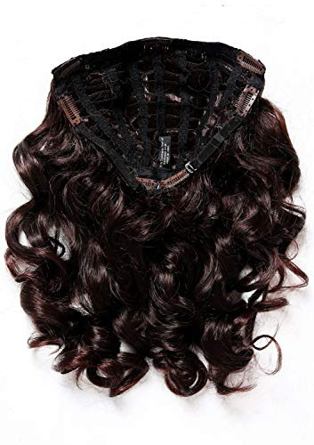 WIG ME UP - H9503-2T33 Clip-in Haarteil mit 7 Klammern, 3/4 Perücke braun mahagoni mix