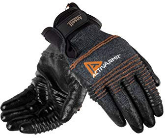 Ansell ActivArmr 97-008 Arbeitshandschuhe, Mehrzweckhandschuhe, Mechanikschutz-Handschuh, Industrie PSA, Schwarz, Größe M (1 Paar)