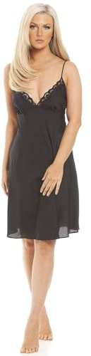 Camille Womens Ladies Black Knee Length Full Slip 20
