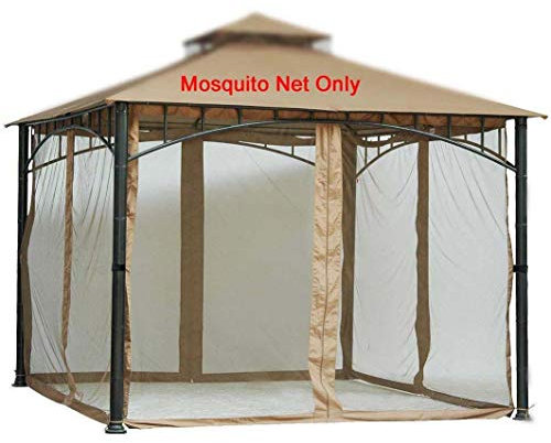 PSW- Decor and Accents - Moustiquaire Beige de 213,4 cm de Haut - 3 x 3 m - pour tonnelle - Moustiquaire Uniquement avec Velcro - Référence Produit : GA01005