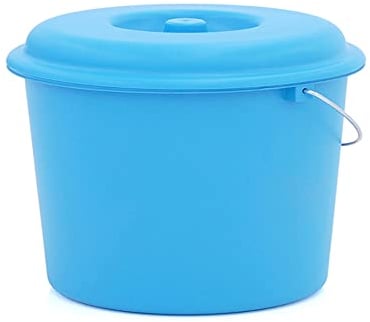 Plastiken - Cubo basura con tapa, plástico, azul 23 l