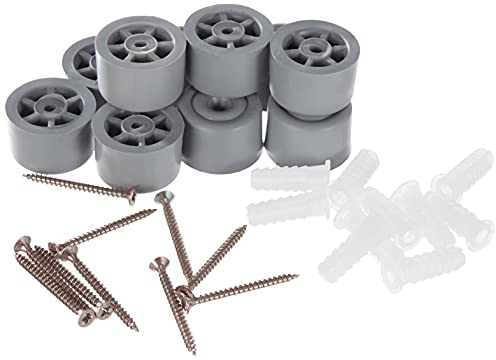Sysfix 2310503 - Fermaporta da avvitare, n. 5, in Confezione da 10 Pezzi con tasselli e Viti, Colore: Grigio