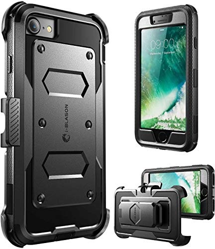 i-Blason Armorbox, Custodia per Apple iPhone 7 / iPhone 8 con protezione per schermo e riduzione impatto, Nero