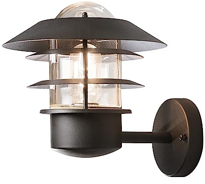 Konstsmide Modena Wandleuchte B: 22 cm T: 26 cm H: 24 cm, 1 x 60 W, IP44 lackiertes Aluminium, matt-schwarz 7303-750