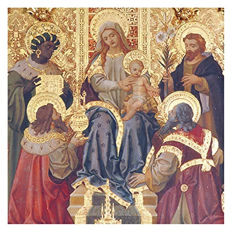 Museums and Galleries Marketing. Christmas Classics 16 x 16cm the Adoration of the Kings Designed Christmas Card with Envelope (Pack of 5)