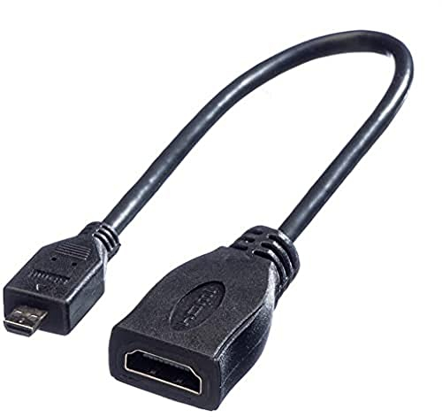 ROLINE HDMI High Speed Kabel mit Ethernet, HDMI BU - Micro HDMI ST, 0,15 m