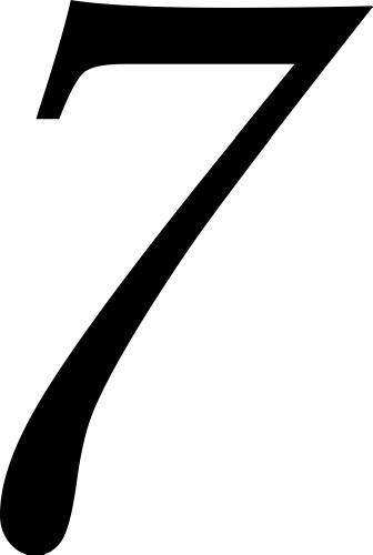 Selbstklebende Hausnummer - 7 - schwarz, 10 cm hoch - Kleben statt Bohren, Aufkleber für den Aussenbereich, Ziffer, Zahlen