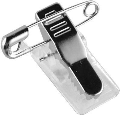50 Stück Nadel/Clip Kombination Kombiclip selbstklebend selbstklebende Clipse mit Nadel und Klemme, für Namensschilder, Visitenkarten, Ausweise...