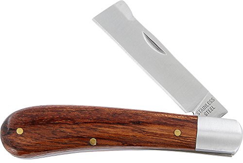 GREEN24 Okuliermesser Gartenmesser RH3004 Rosenholz & Edelstahl-Klinge, Taschenmesser zur Veredelung von Pflanzen, Rosen oder für Gartenarbeiten - Edelstahl-Messer