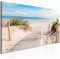 B&D XXL - Wandbilder XXL Strand 135x45 cm 1 tlg Wand Deko Leinwand Bilder Groß Wandbild Wohnzimmer Bild Schlafzimmer Kunstdruck Panoramabild - Meer Natur Landschaft Blick auf die Strände c-B-0158-b-a