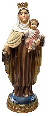 Inmaculada Romero IR Figura Virgen del Carmen Imagen 20Cm. Adorno Silueta Resina Peana Decoración