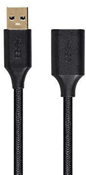 Monoprice USB & Lightning Cable - 6 Feet - Black | USB 3.0 A Male to A Female Premium Extension Cable