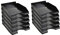 Exacompta 123014D 10er Pack Premium Briefablage Ecotray aus recyceltem Kunststoff DIN A4. Ideale Briefkörbe für Ihre Organisation. Robuste und stapelbare Ablagekörbe Blauer Engel schwarz