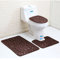 Aisaving 3pcs Non Slip Bath Mat Set Super Soft Pedestal and Bath Rug Memory Foam Pebble Shower Mat Quick Drying Bathroom Mat Carpet,U-Shaped Contour Mat and Toilet Seat Cover (Brown)