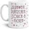 Weihnachts-Tasse mit Spruch Glühwein, Plätzchen, Couch & Ficken - Geschenk-Idee/Lustig/Witzig/Mug/Cup/Weiss