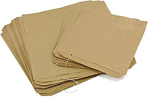 100 x Brown Paper Bag - Brown Kraft Paper Bags For Food, Sweet, Grocery, Fruit Bags - Eco Friendly - Sabco (6 x 6)