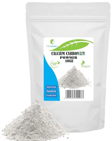 CALCIUMC ARBONAT - Pulver - 100 Gr - wird in mineralischen Make-up-Formulierungen und als sanftes Schleifmittel für Mundpflegeprodukte verwendet.