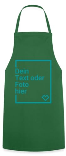 Spreadshirt Kochschürze Personalisiert mit Foto oder Text aus 100% Baumwolle | Grillschürze für Damen & Herren | Küchenschürze inkl. Kordelzug, One size, Grün