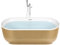 Moderne Acryl Badewanne oval freistehend gold mit Überlauf 170 x 80 cm Pinel