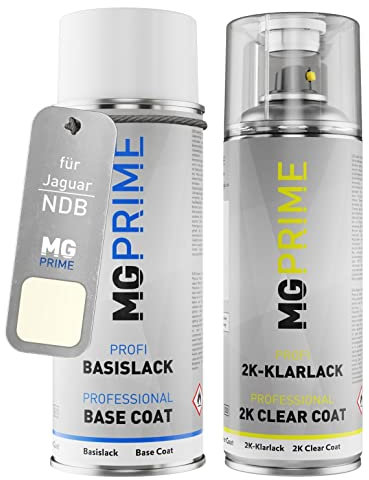 MG PRIME Car paint 2K spray can set for Jaguar NDB / JBC250 Old English White Base coat 2K clear coat spray can
