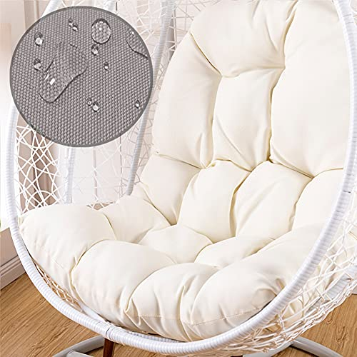 Xpnit Hängesessel mit Schaukel-Design, dickes Nest, Hängestuhl-Pads, Rattankissen, wasserdicht, für Terrasse, Garten, Innen- und Außenbereich (wasserdicht, weiß)